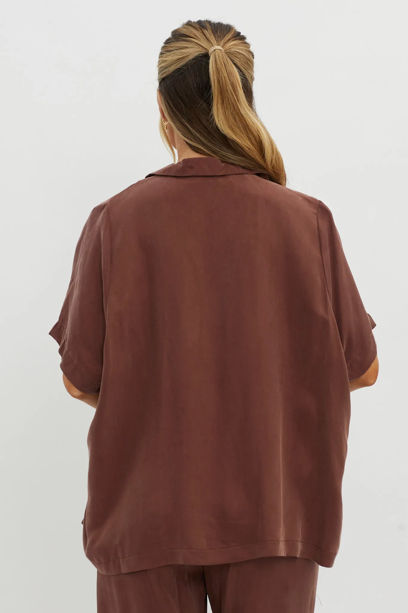 Tessa Button-Up Shirt Choco