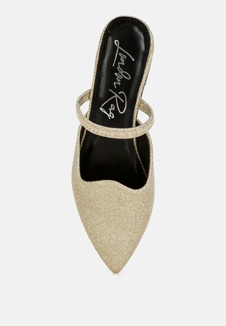 Twiggy Glitter Faux Leather Flat Mules