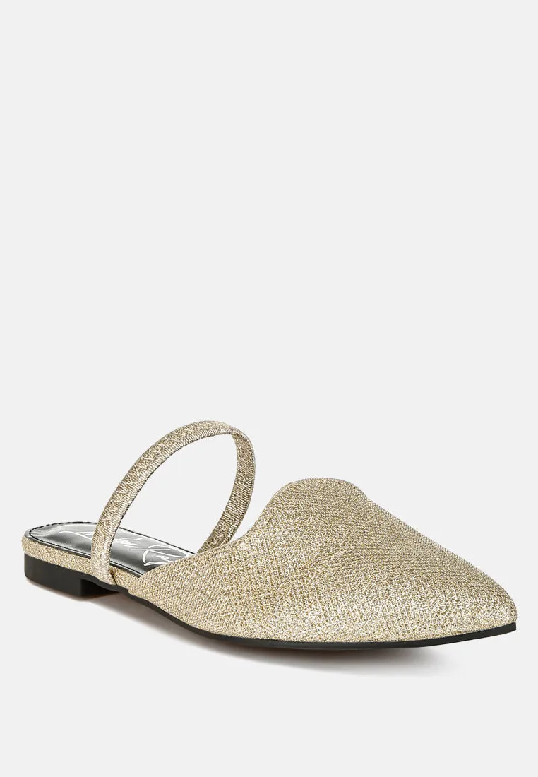 Twiggy Glitter Faux Leather Flat Mules