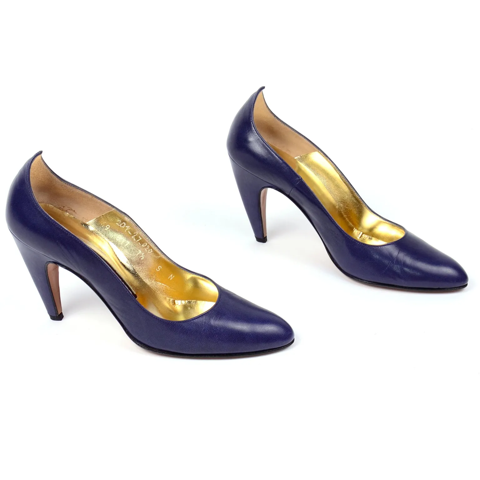 Walter Steiger Sculpted Vintage Royal Blue Leather Shoes