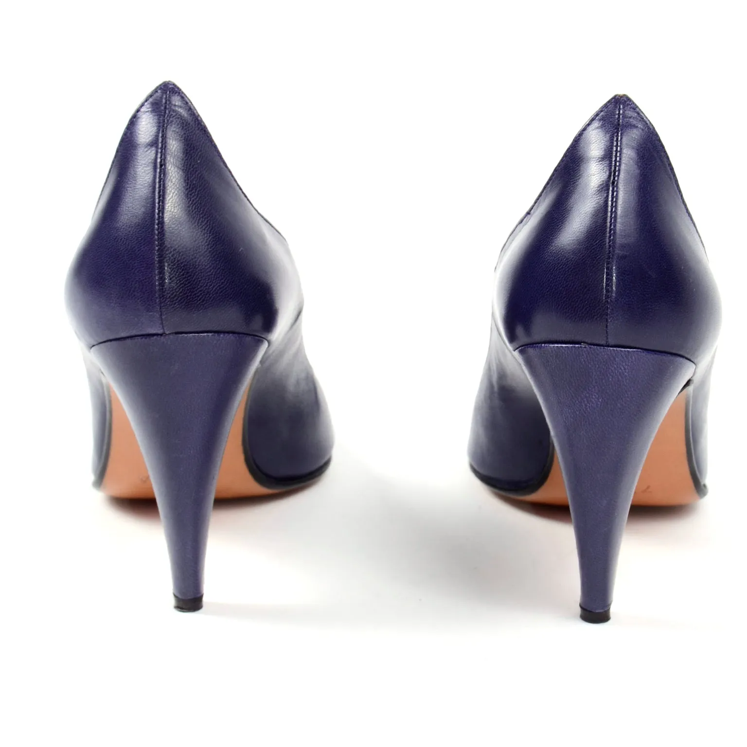 Walter Steiger Sculpted Vintage Royal Blue Leather Shoes