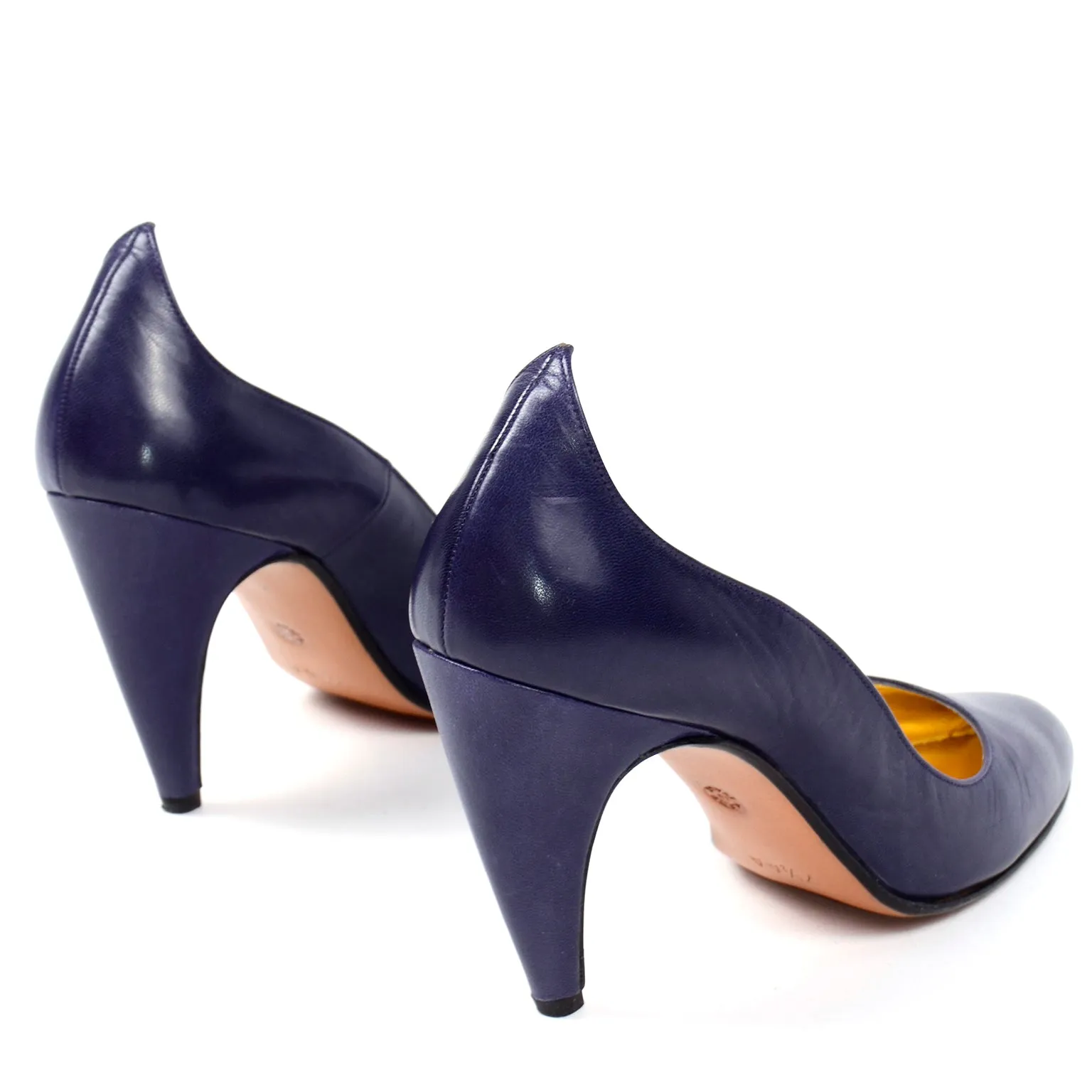 Walter Steiger Sculpted Vintage Royal Blue Leather Shoes