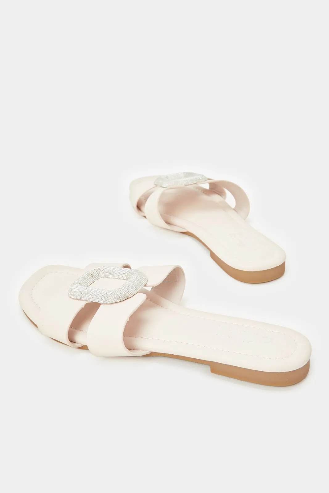 Women Ivory Buckle Mule