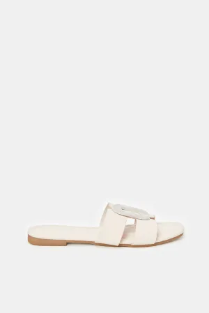 Women Ivory Buckle Mule